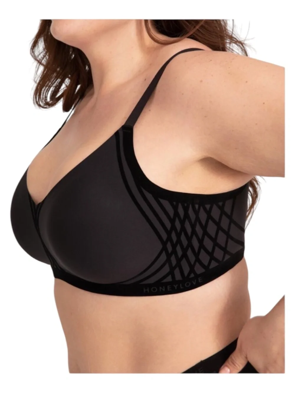 Honeylove Black Silhouette Bra Wore Free Size XL